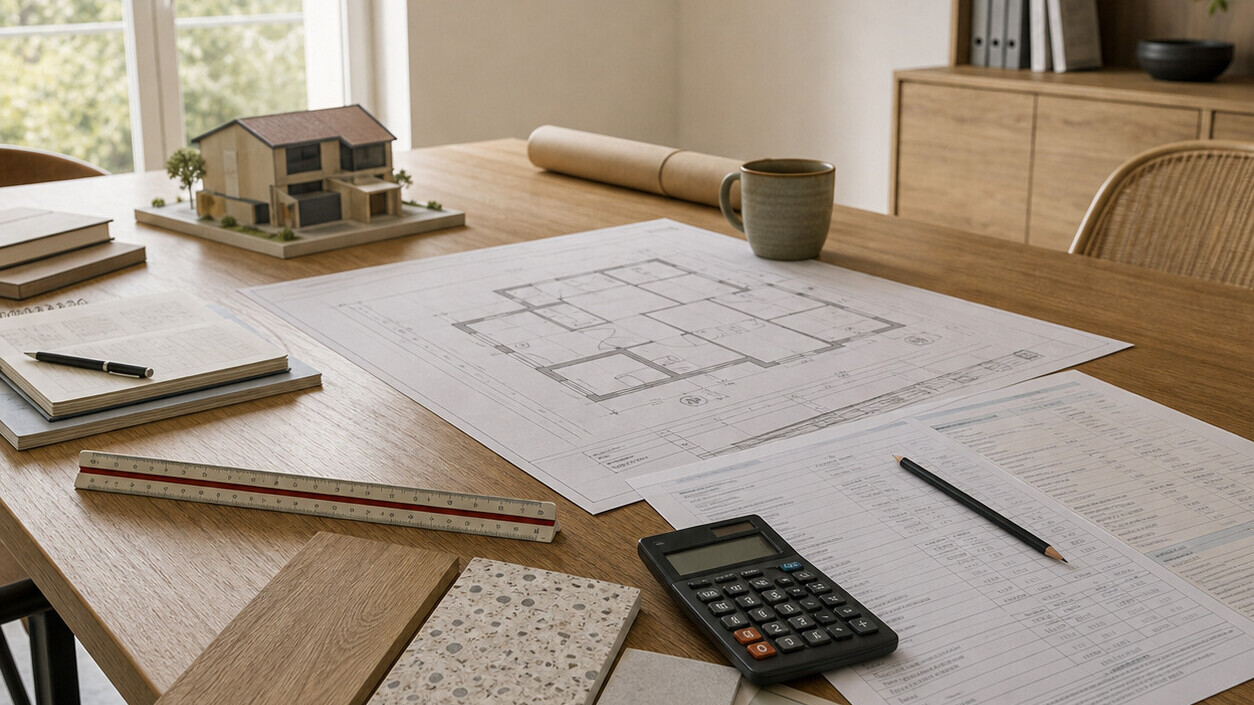 Plan de rénovation avec estimation de travaux et calcul d'honoraires